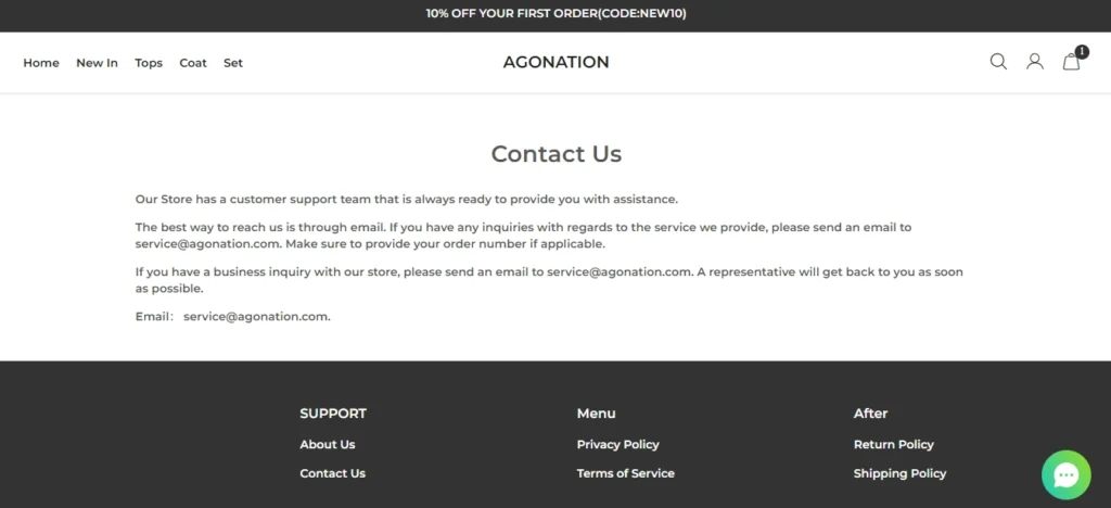 Agonation.com has no real address or contact details.