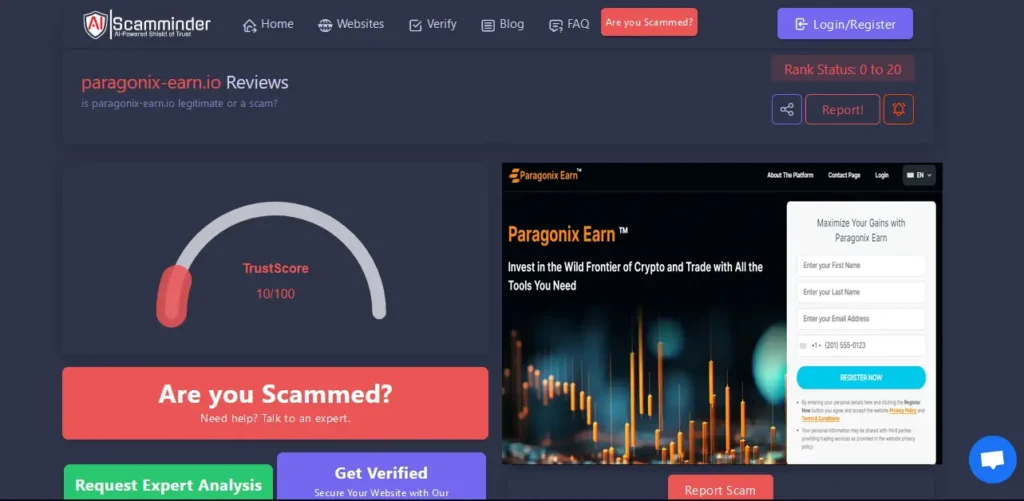 Paragonix Earn Scamminder Review