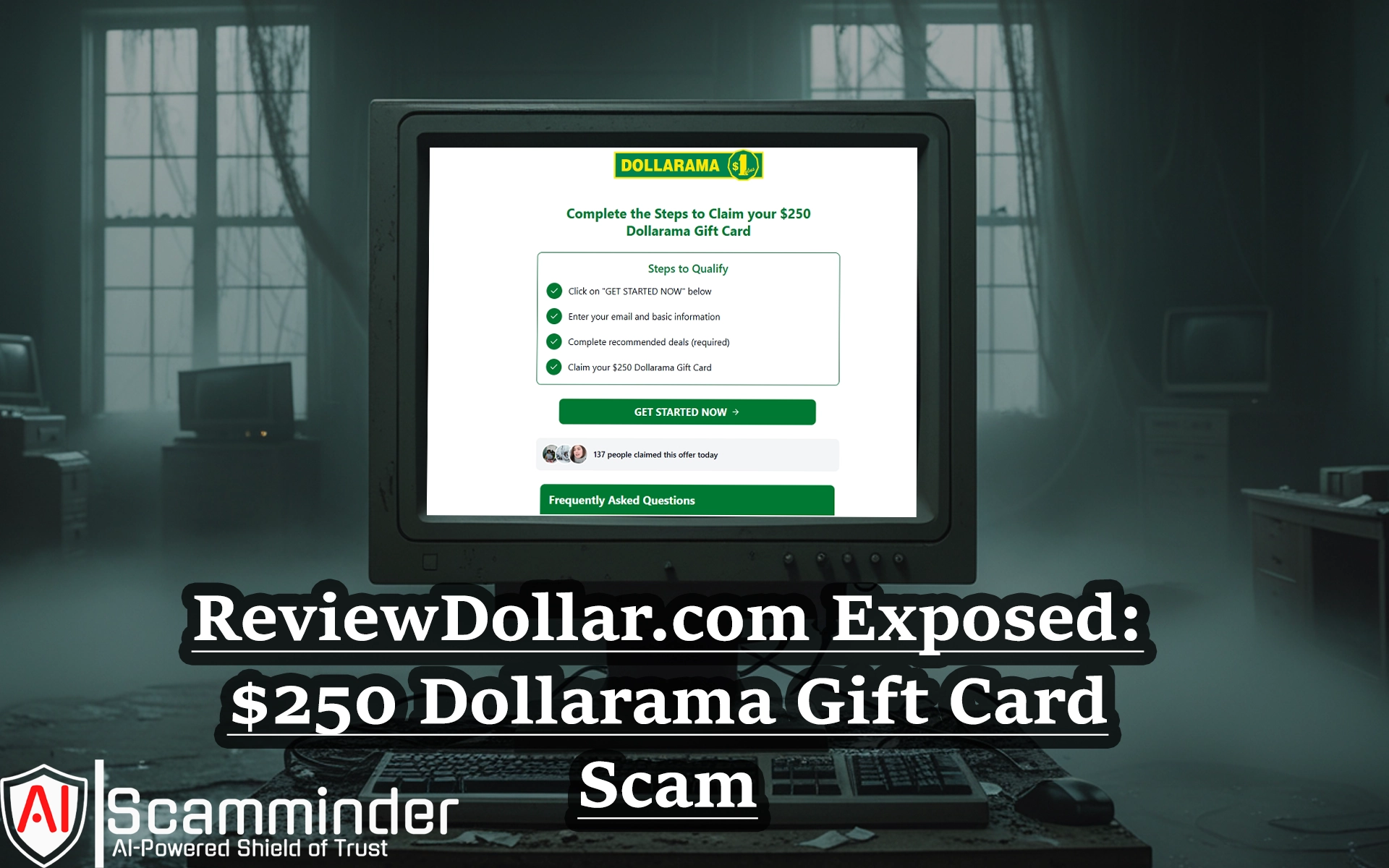 ReviewDollar.com Exposed: $250 Dollarama Gift Card Scam