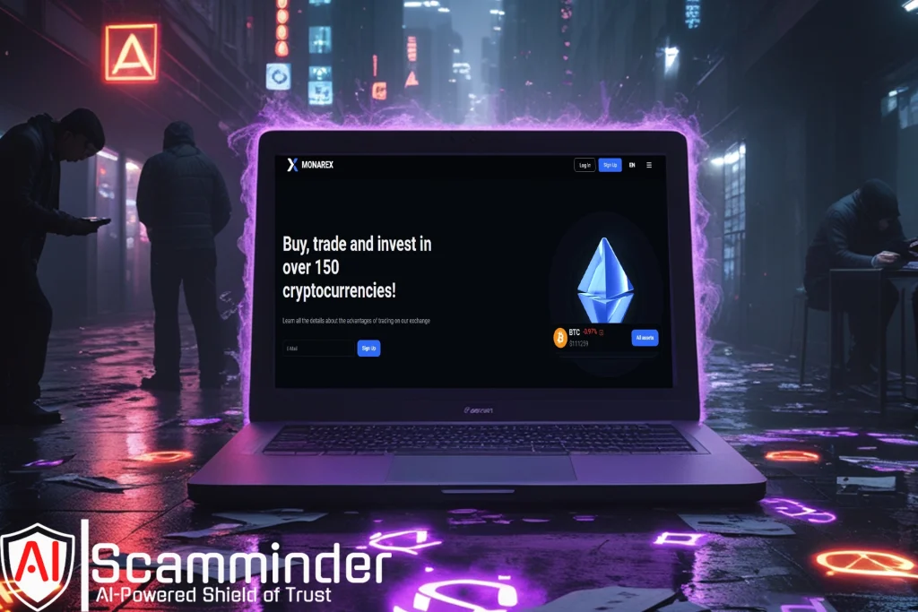 Monarex.io online ad promoting fake AI crypto trading profits